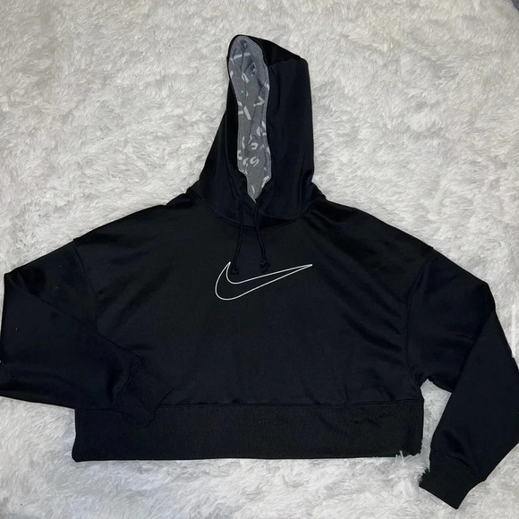 Nike Black Center Swoosh Large Graphic Hoodie size Large(?) - Picture 2 of 3